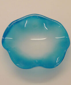 (BLUE) SMALL GLASS FROSTED WAVY DISH
