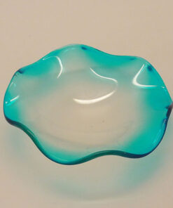 (BLUE) SMALL GLASS WAVY DISH