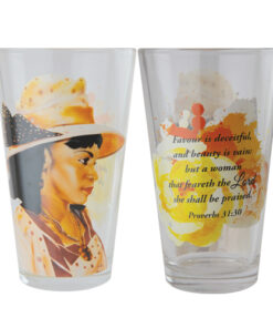 Yellow Lady drinking glass