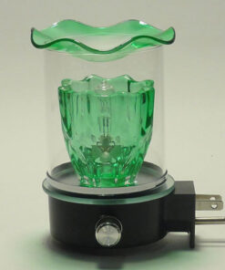 Green Glass Plug-in Oil Warmer