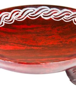 Red Soapstone Celtic Knot Charcoal Burners 5"D, 1.5"H