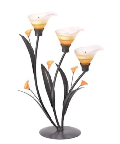 AMBER LILIES TEALIGHT HOLDER