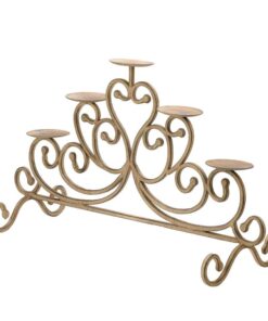ANTIQUED IRON 5-CANDLE STAND
