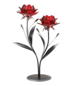 BEAUTIFUL RED FLOWERS CANDLEHOLDER