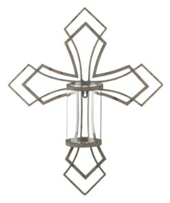 CONTEMPORARY CROSS CANDLE WALL SCONCE