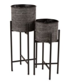 DECO WAVES BUCKET PLANT STAND SET/2