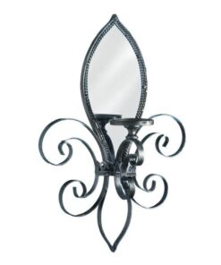 FLEUR-DE-LIS MIRRORED WALL SCONCE