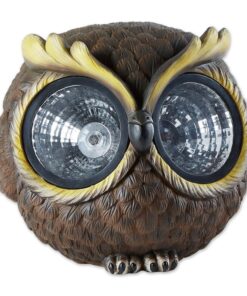 LARGE SOLAR OWL FIGURINE