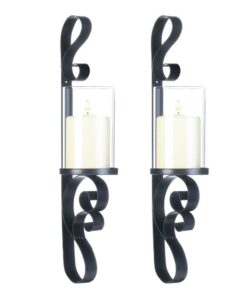ORNATE CANDLE SCONCE DUO