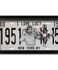 I LOVE LUCY BLACK & WHITE 1951 LICENSE PLATE CLOCK