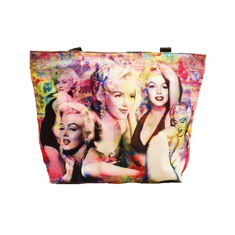 Sac Pochette Vintage MARILYN MONROE - Toile Plastifiée Noir Brillant - Très Bon État Général (TBEG)