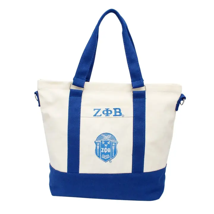 Zpb Zpb Sorority Thick Canvas Embroidered Tote Bag - Creative Brothers 4 ...